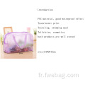 Custom Girls Gift Transparent PVC Arafroproof Toalans Travel Rangement Cosmetic Makeup Makip Bag Poucheup Organisateur